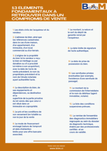 13 éléments fondamentaux à intégrer dans un compromis de vente