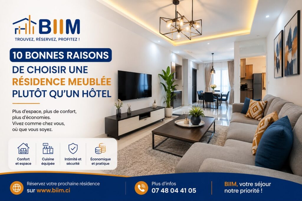 10 bonnes raisons de choisir une résidence meublée plutôt qu’un hôtel